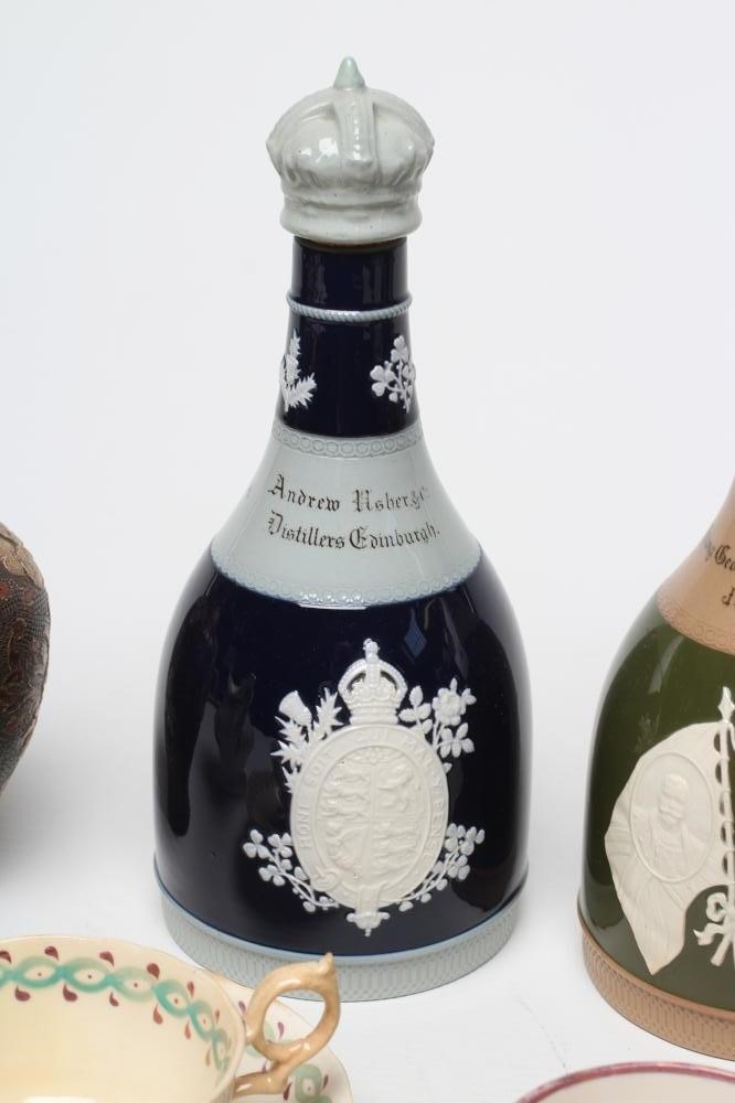 OF ROYAL INTEREST - a Copeland (Late Spode) green glazed earthenware jug and matching pair of Image