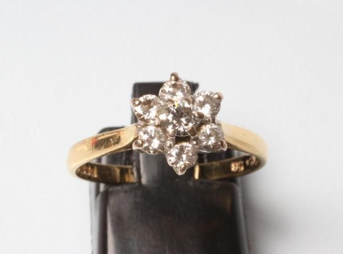 A DIAMOND CLUSTER RING Image