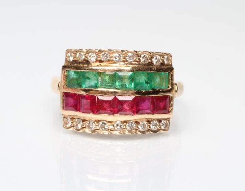 A MULTI GEM HALF HOOP COCKTAIL RING Image