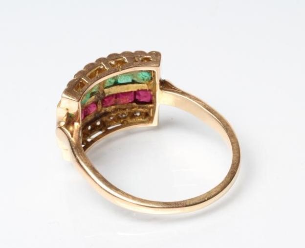 A MULTI GEM HALF HOOP COCKTAIL RING Image