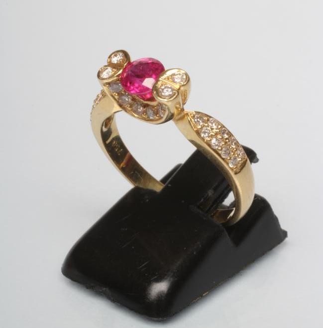 A RUBY AND DIAMOND COCKTAIL RING Image