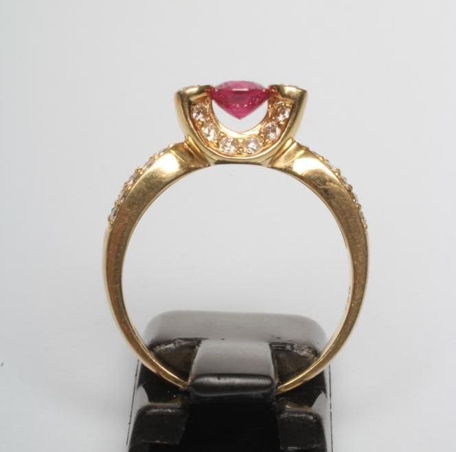 A RUBY AND DIAMOND COCKTAIL RING Image