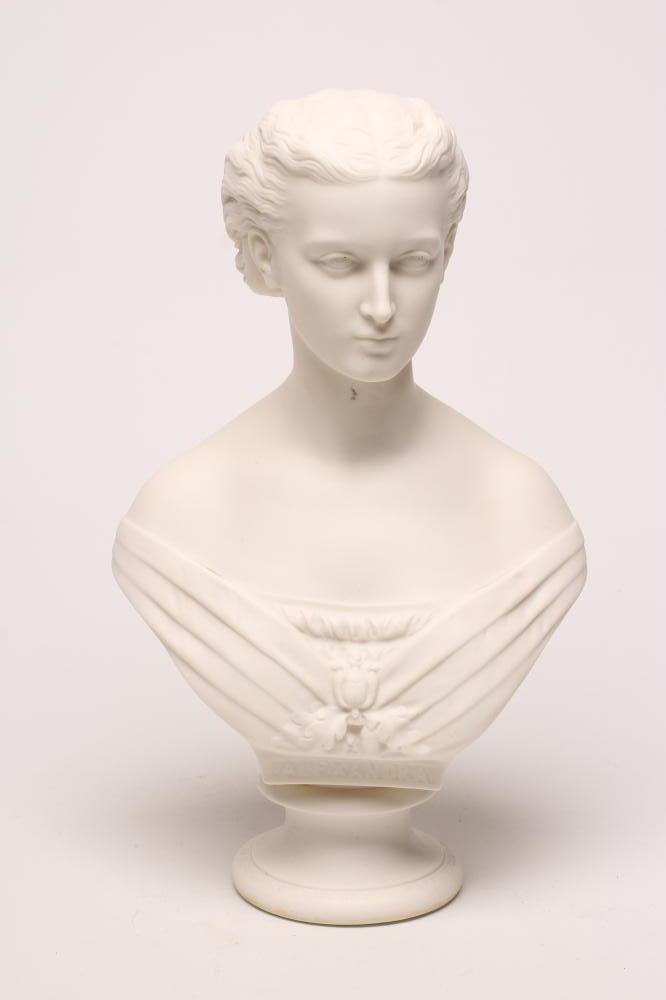 "PRINCESS ALEXANDRA" - a Copeland "Art Union of London" parian bust designed by Mary Thorneycroft Image
