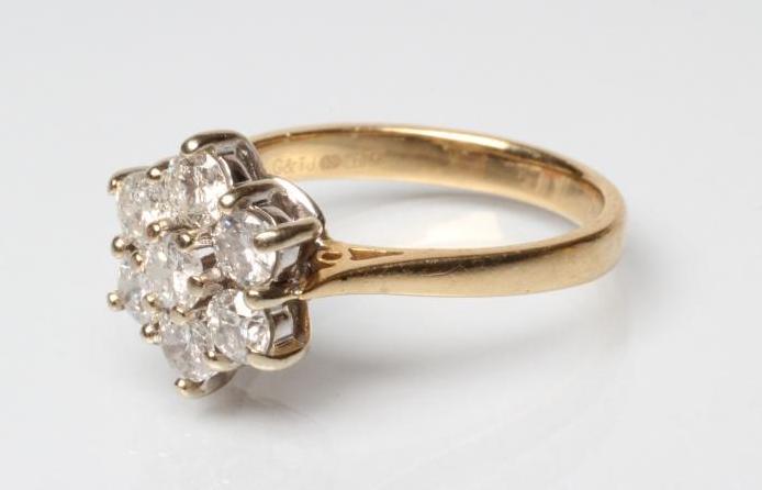 A DIAMOND CLUSTER RING Image