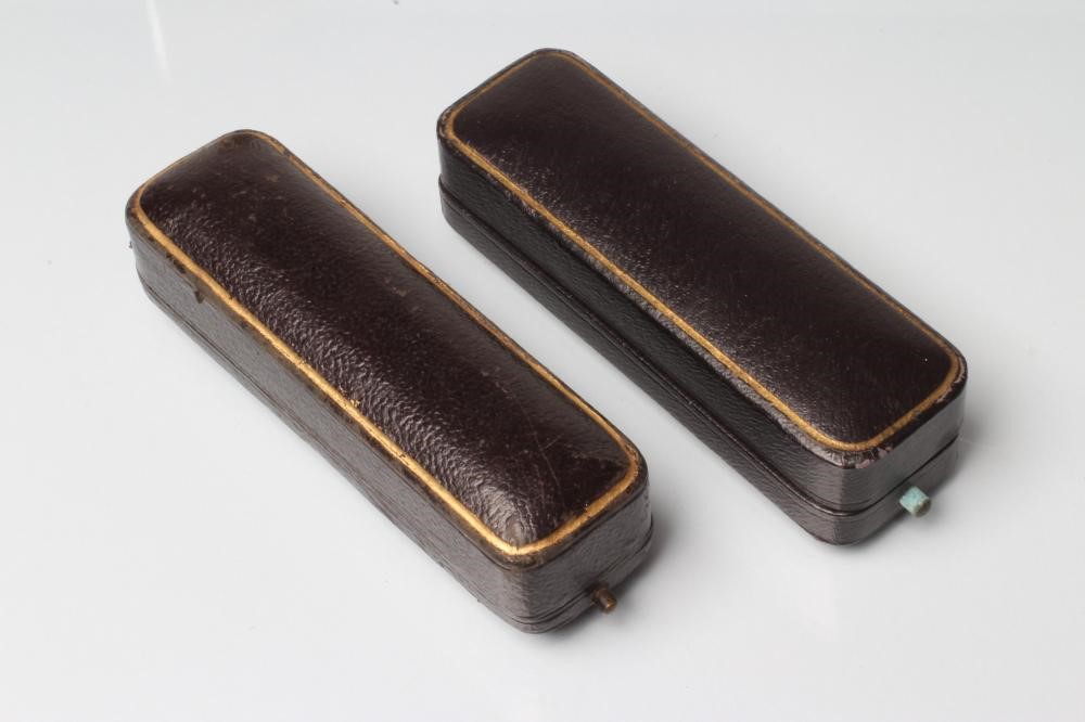 TWO VICTORIAN DIAMOND AND SAPPHIRE STICK PINS Image