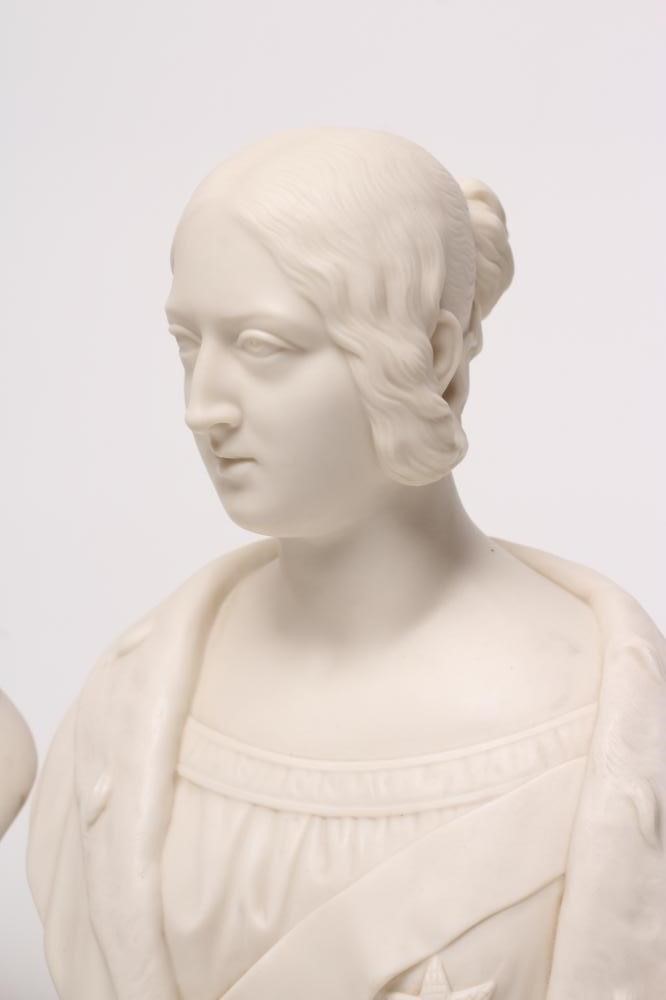 "QUEEN VICTORIA" AND "PRINCE ALBERT" - a pair of Copeland parian busts 1853 Image