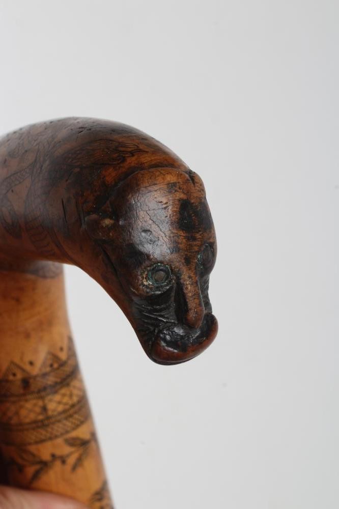 A CRIMEAN WAR PENWORK CANE Image