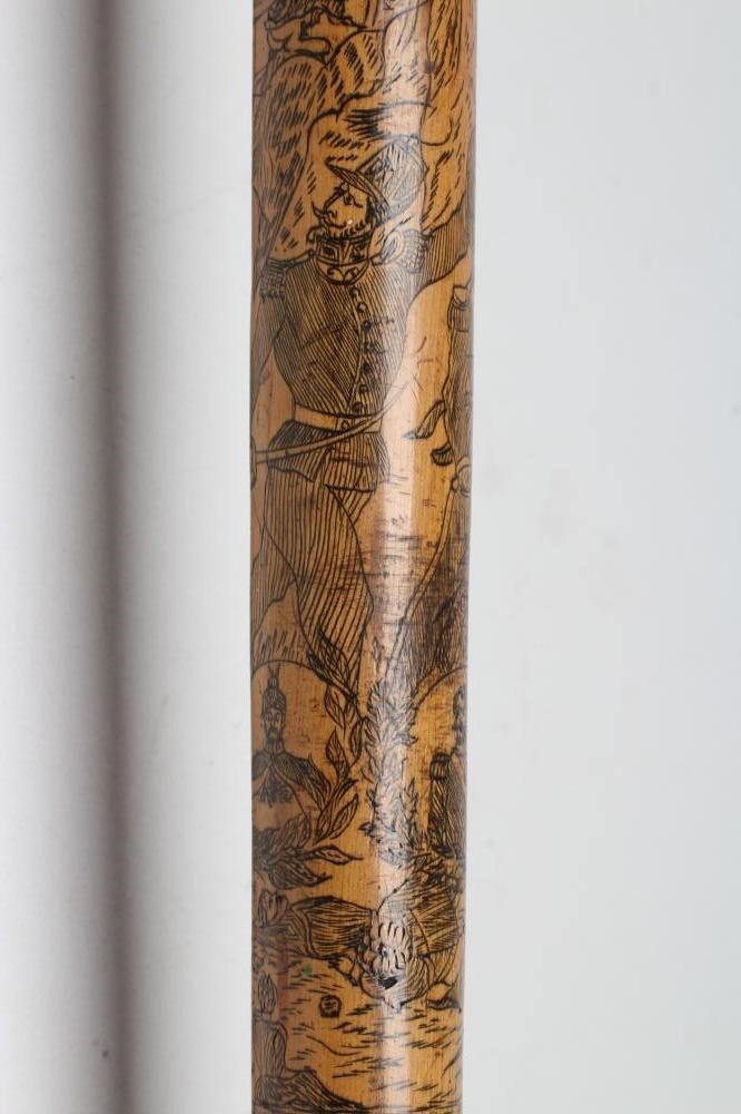 A CRIMEAN WAR PENWORK CANE Image