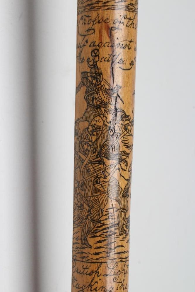 A CRIMEAN WAR PENWORK CANE Image
