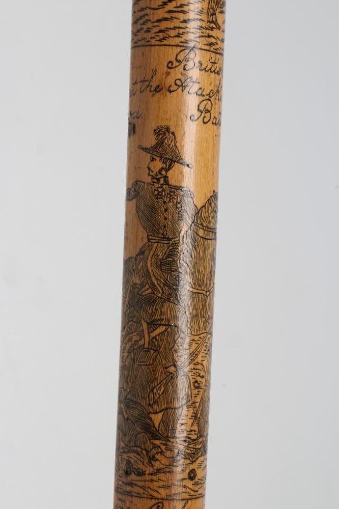 A CRIMEAN WAR PENWORK CANE Image