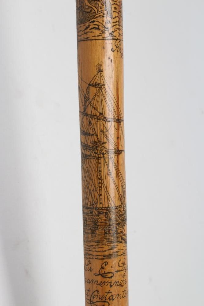 A CRIMEAN WAR PENWORK CANE Image