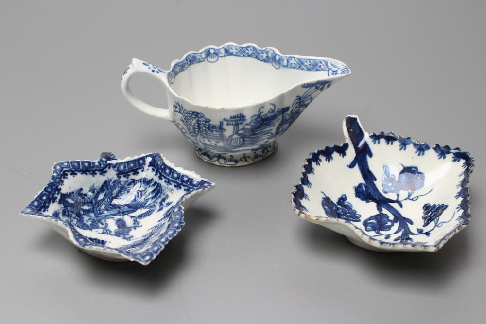 A BOW PORCELAIN BUTTERBOAT Image