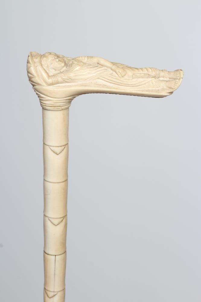 AN ANGLO INDIAN SECTIONAL IVORY WALKING STICK Image