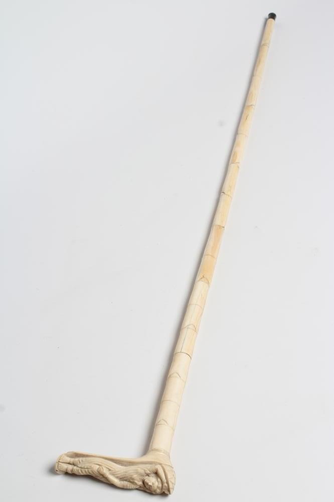 AN ANGLO INDIAN SECTIONAL IVORY WALKING STICK Image