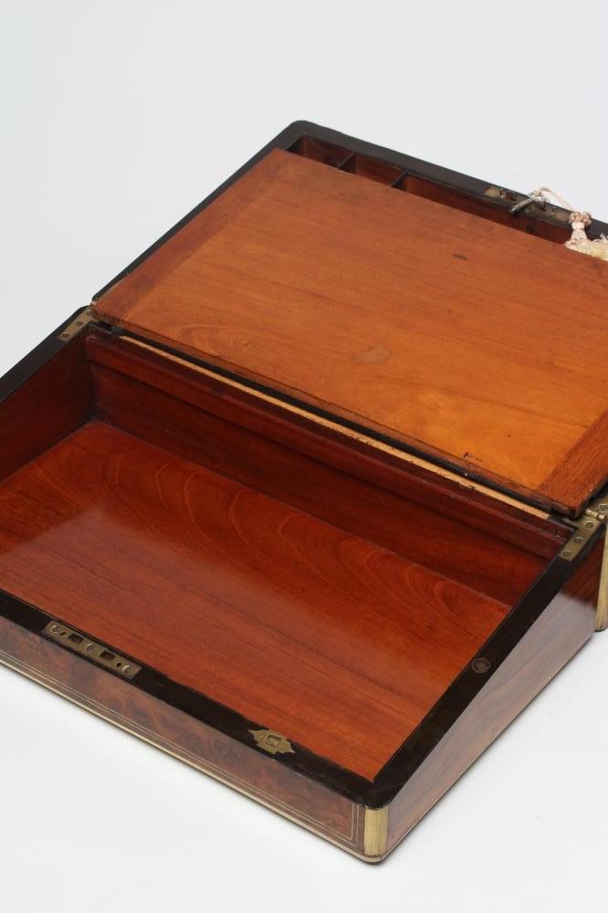 A VICTORIAN BURR WALNUT FOLDING LAP DESK Image