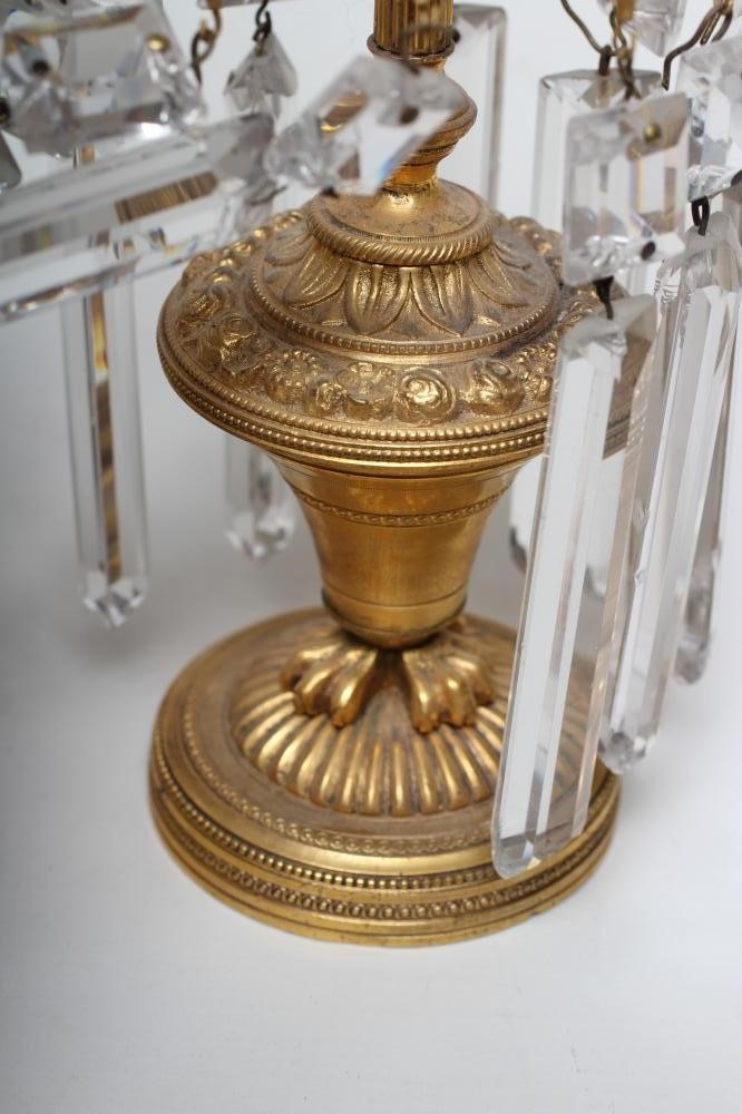 A PAIR OF REGENCY GILT METAL CANDLE LUSTRES Image
