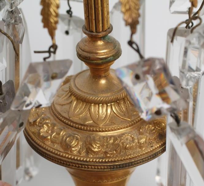 A PAIR OF REGENCY GILT METAL CANDLE LUSTRES Image