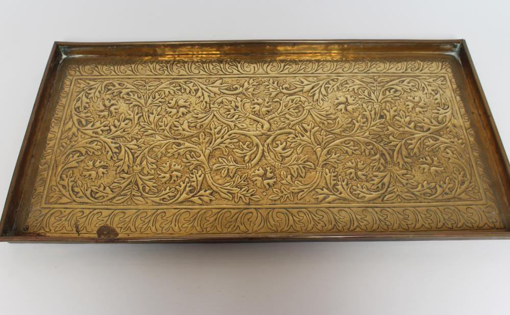 A KESWICK SCHOOL OF INDUSTRIAL ART LARGE BRASS TRAY Image