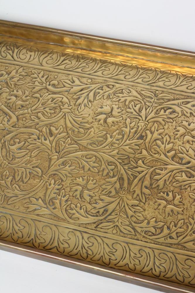 A KESWICK SCHOOL OF INDUSTRIAL ART LARGE BRASS TRAY Image