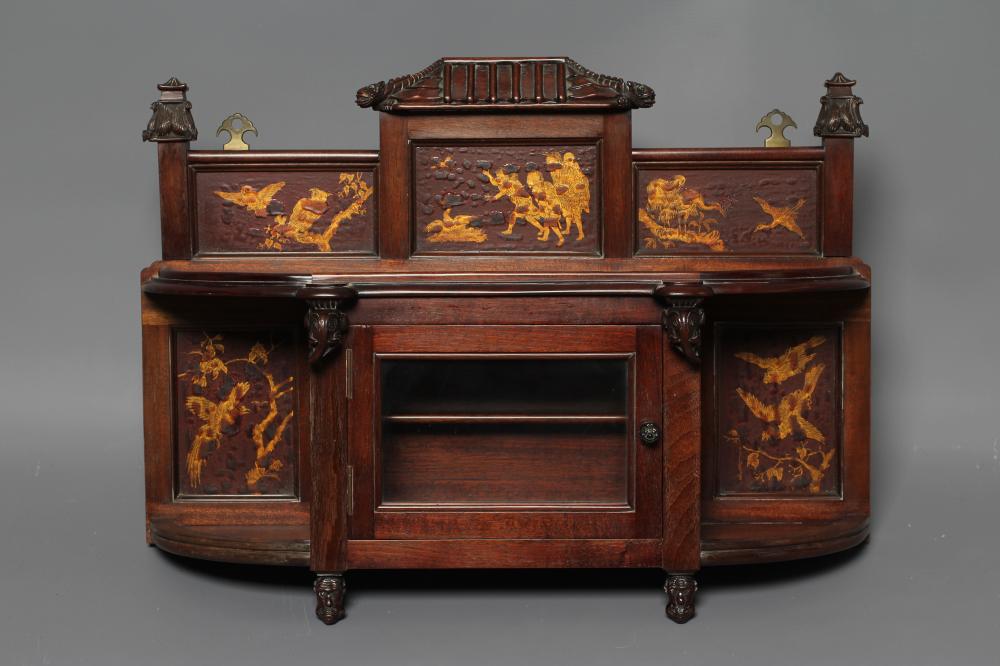 AN AESTHETIC CHINOISERIE MAHOGANY WALL BRACKET Image