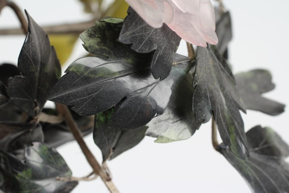 A CHINESE CLOISONNE ENAMEL AND HARDSTONE TREE Image