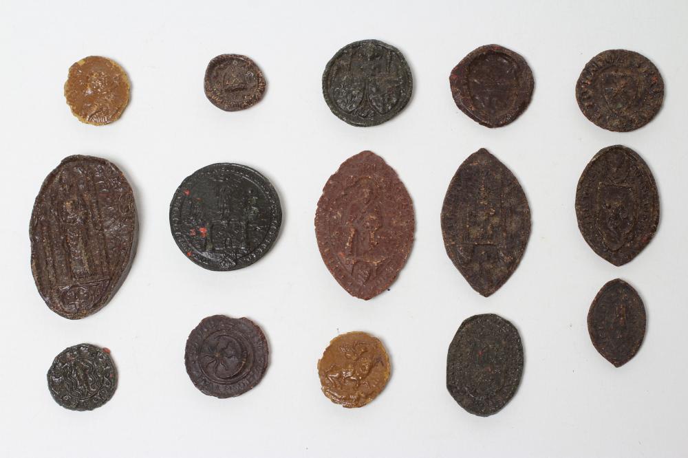 A COLLECTION OF SULPHUR CASTINGS OF ENGLISH MEDIEVAL AND LATER SEALS Image