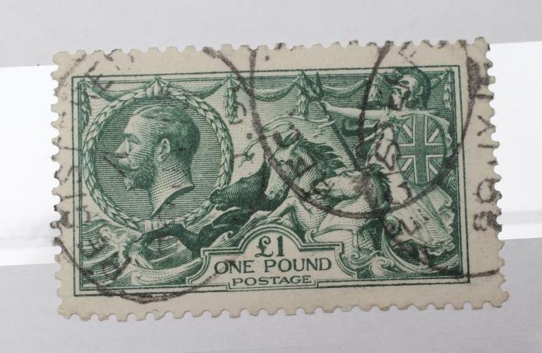 1913 GEORGE V £1 GREEN SEAHORSE Image