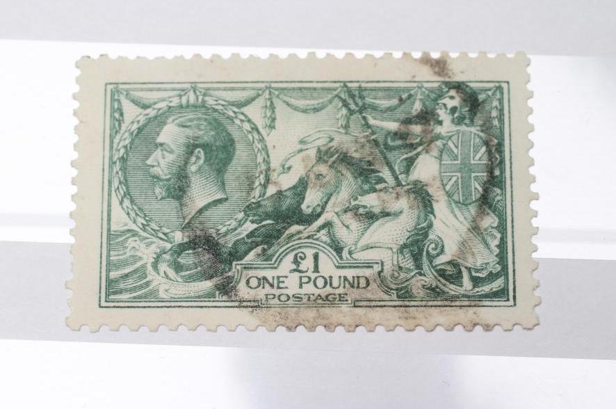 1913 GEORGE V £1 GREEN SEAHORSE Image