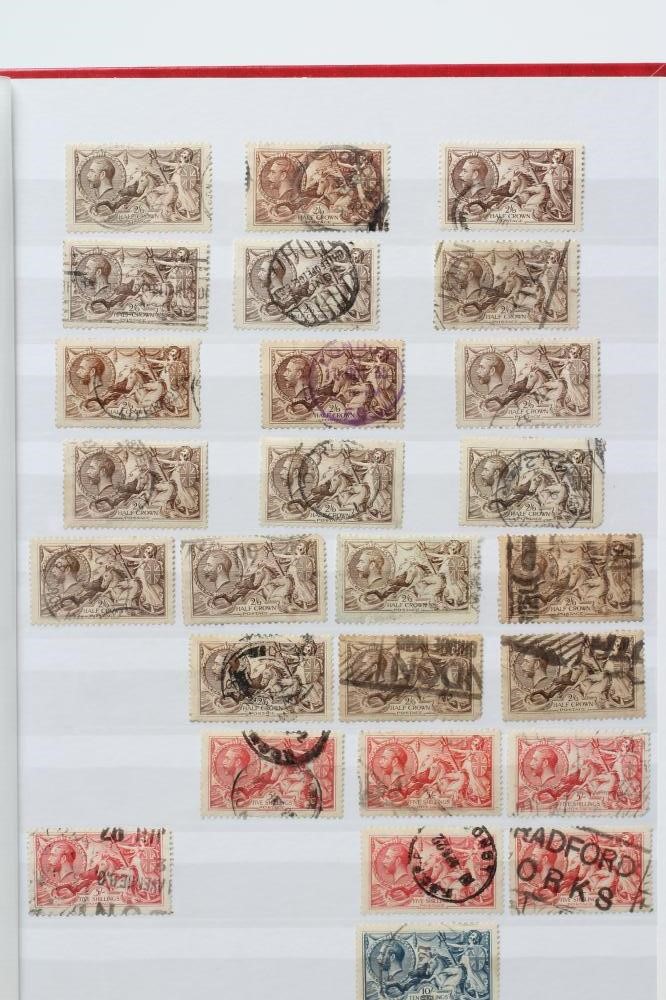 TWO ALBUM PAGES GEORGE V SEAHORSE STAMPS Image