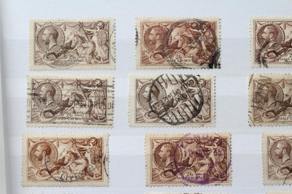TWO ALBUM PAGES GEORGE V SEAHORSE STAMPS Image