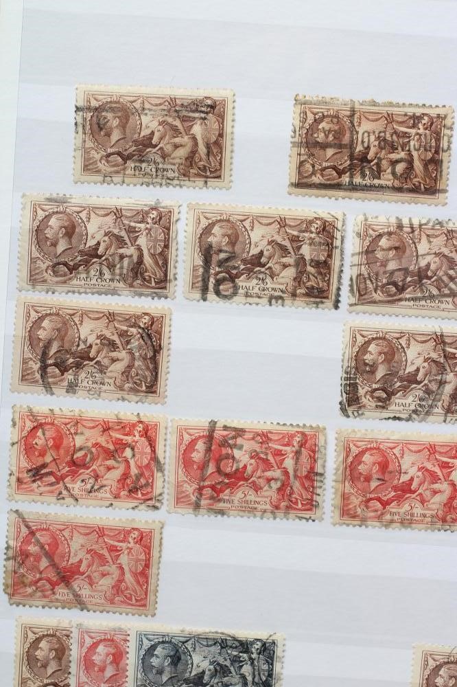 TWO ALBUM PAGES GEORGE V SEAHORSE STAMPS Image