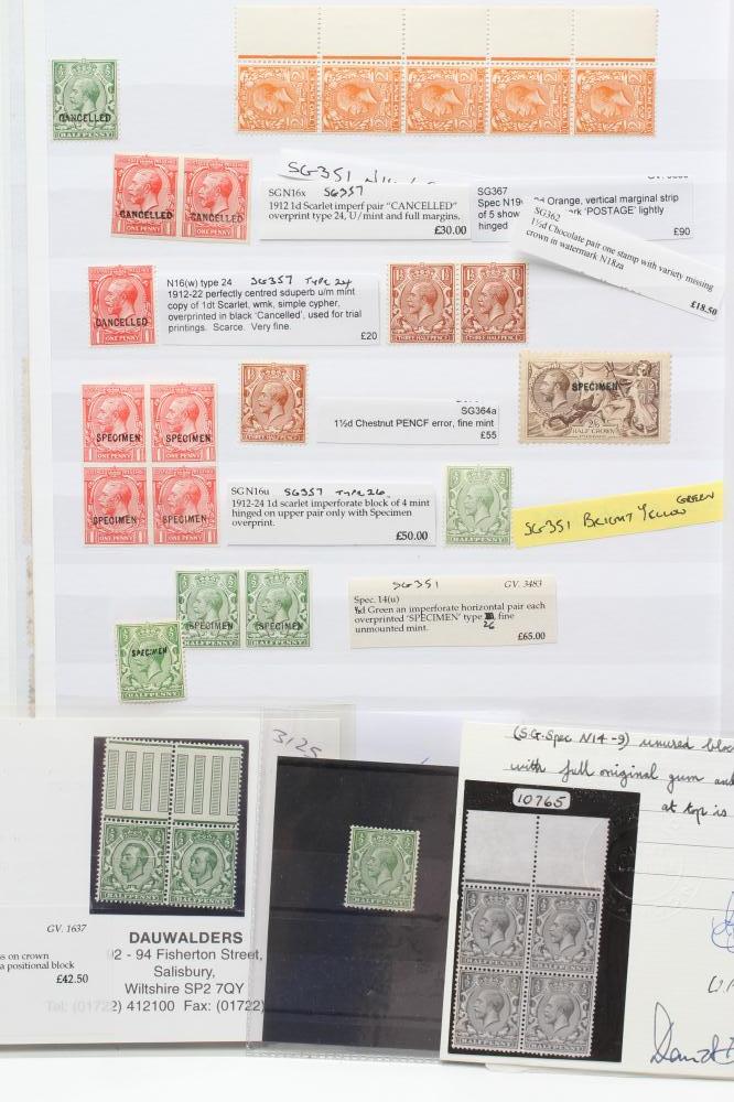 ALBUM PAGE GEORGE V SPECIMEN OVERPRINTS ETC Image