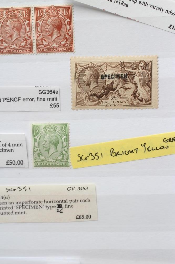 ALBUM PAGE GEORGE V SPECIMEN OVERPRINTS ETC Image