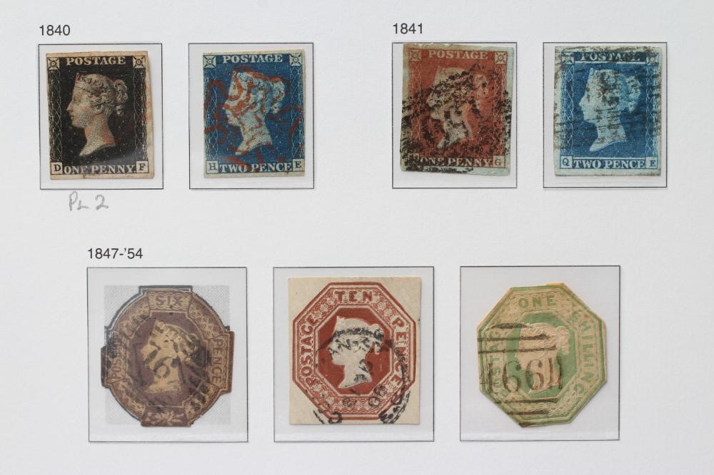 SUPER GB COLLECTION ON PRINTED LEAVES including thirteen Penny Blacks including one on cover Image