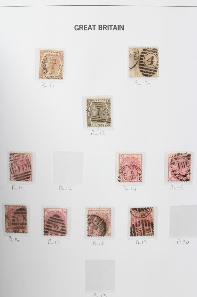 SUPER GB COLLECTION ON PRINTED LEAVES including thirteen Penny Blacks including one on cover Image