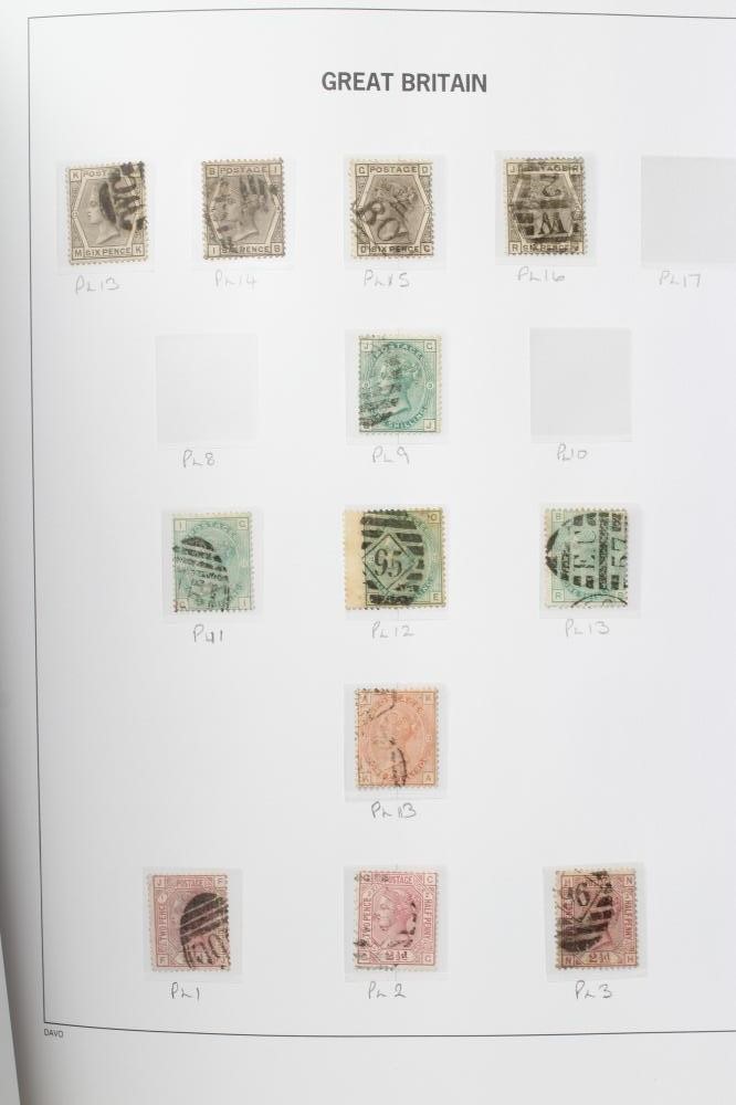 SUPER GB COLLECTION ON PRINTED LEAVES including thirteen Penny Blacks including one on cover Image