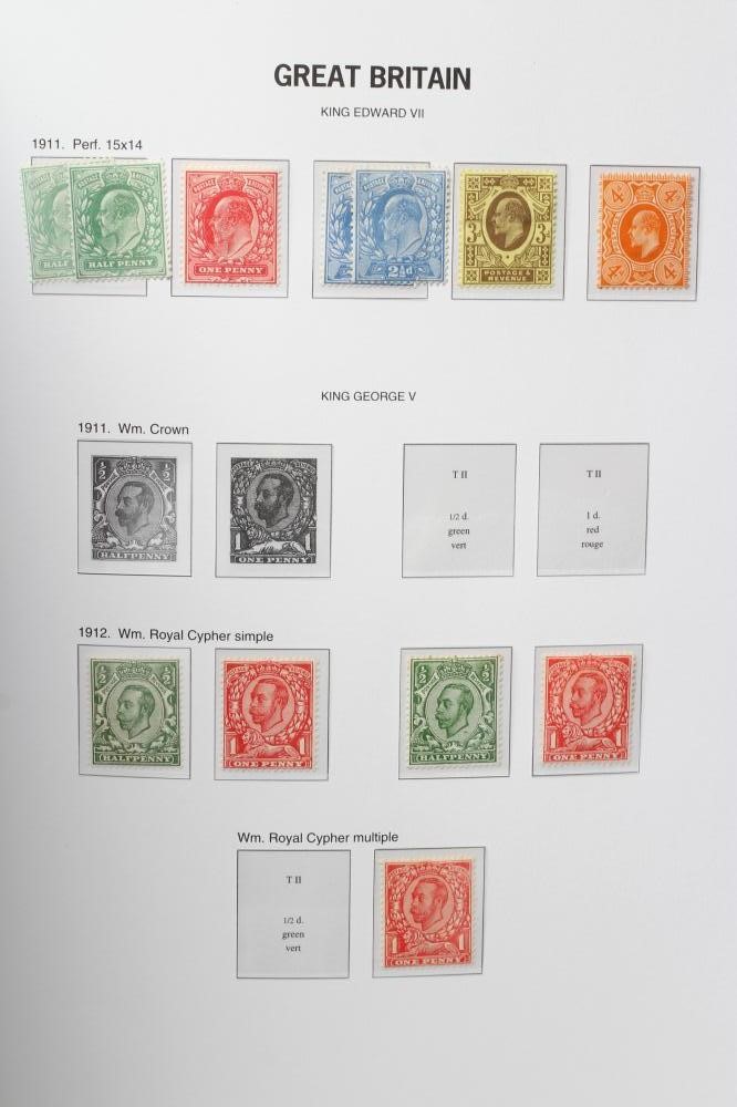 SUPER GB COLLECTION ON PRINTED LEAVES including thirteen Penny Blacks including one on cover Image
