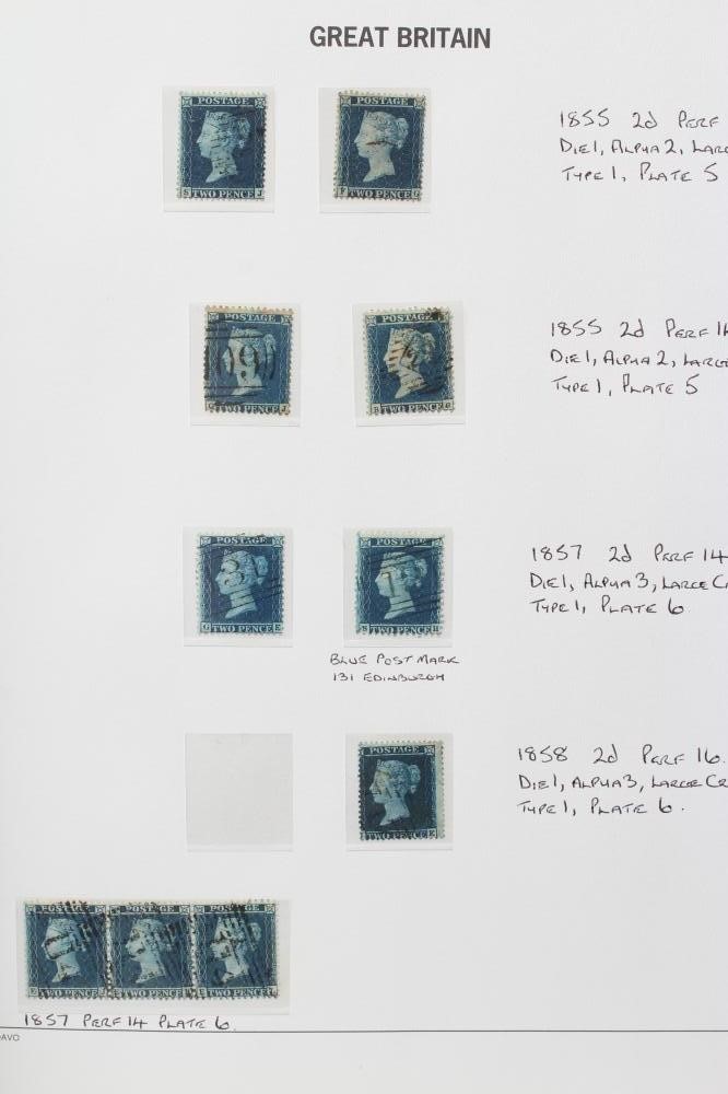 SUPER GB COLLECTION ON PRINTED LEAVES including thirteen Penny Blacks including one on cover Image