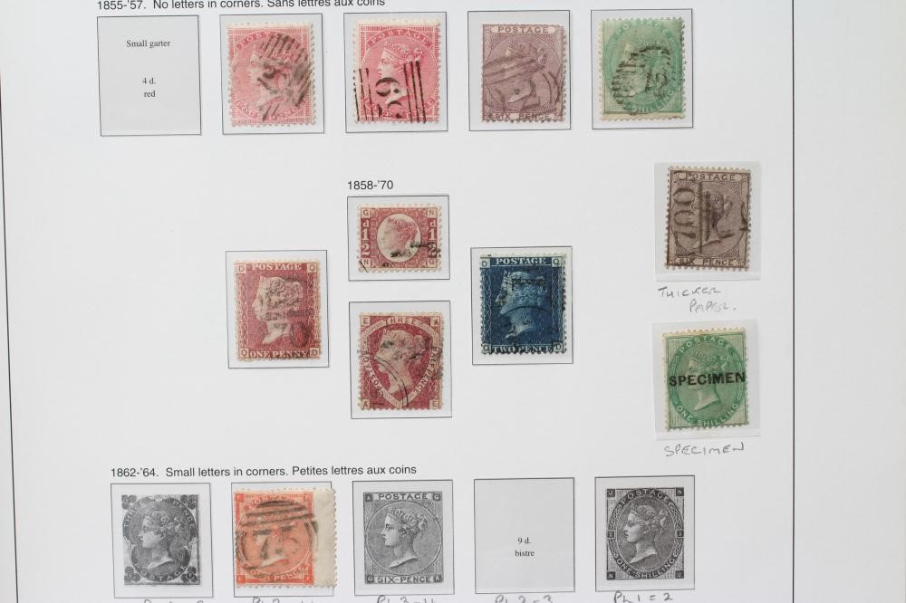 SUPER GB COLLECTION ON PRINTED LEAVES including thirteen Penny Blacks including one on cover Image