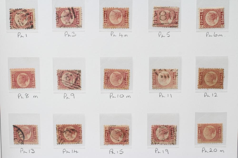 SUPER GB COLLECTION ON PRINTED LEAVES including thirteen Penny Blacks including one on cover Image