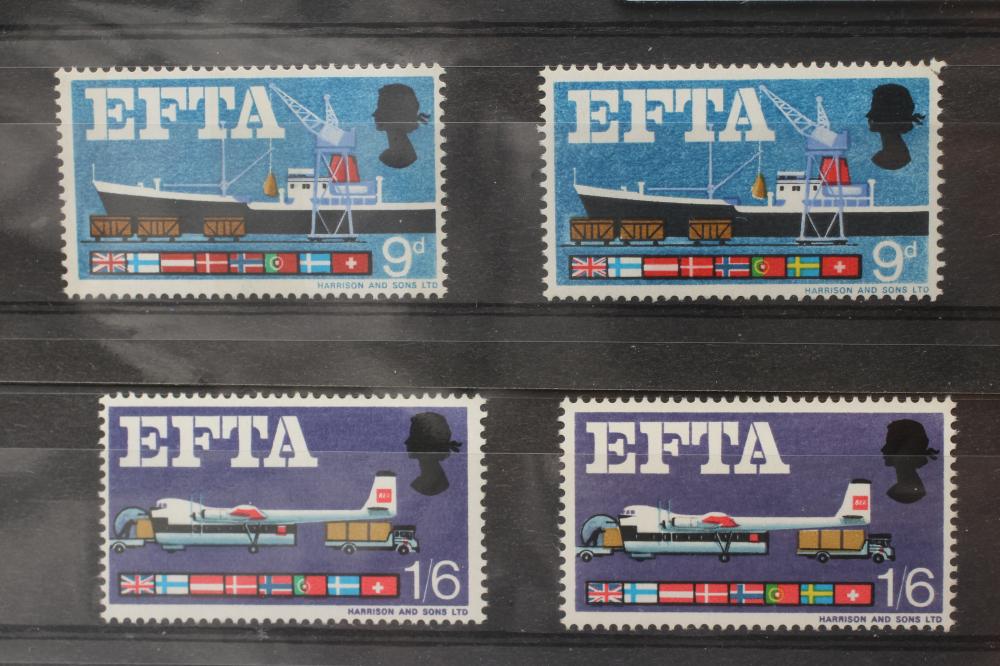 EFTA 1967 1/6 and 9d with yellow omitted  (Est. plus 21% premium inc. VAT) Image