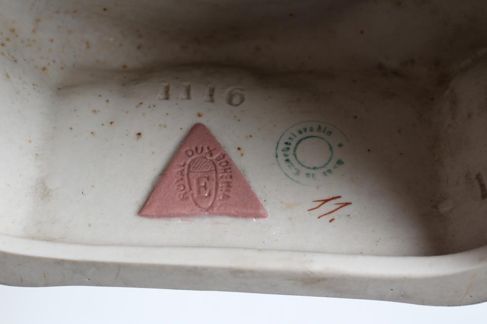 A LARGE PAIR OF ROYAL DUX BISQUE PORCELAIN FIGURES Image