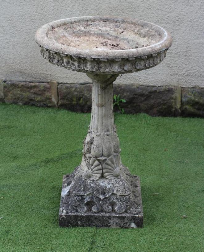 A COMPOSITE STONE BIRD BATH Image