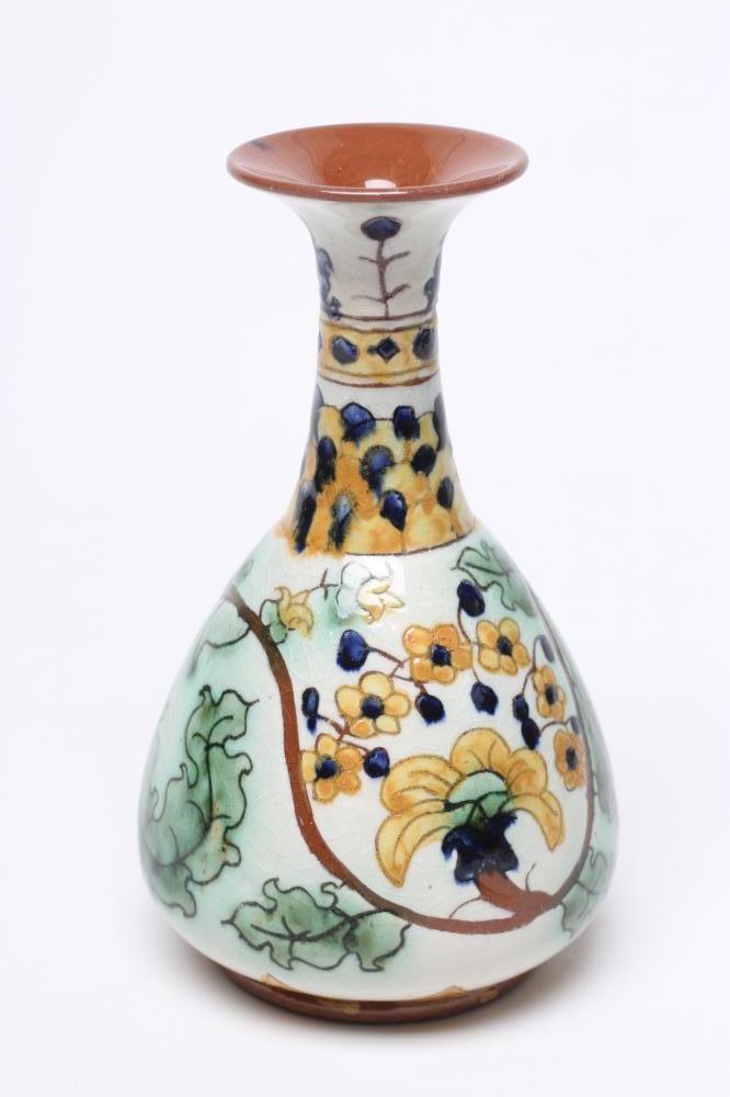 A DELLA ROBBIA EARTHENWARE BOTTLE VASE Image