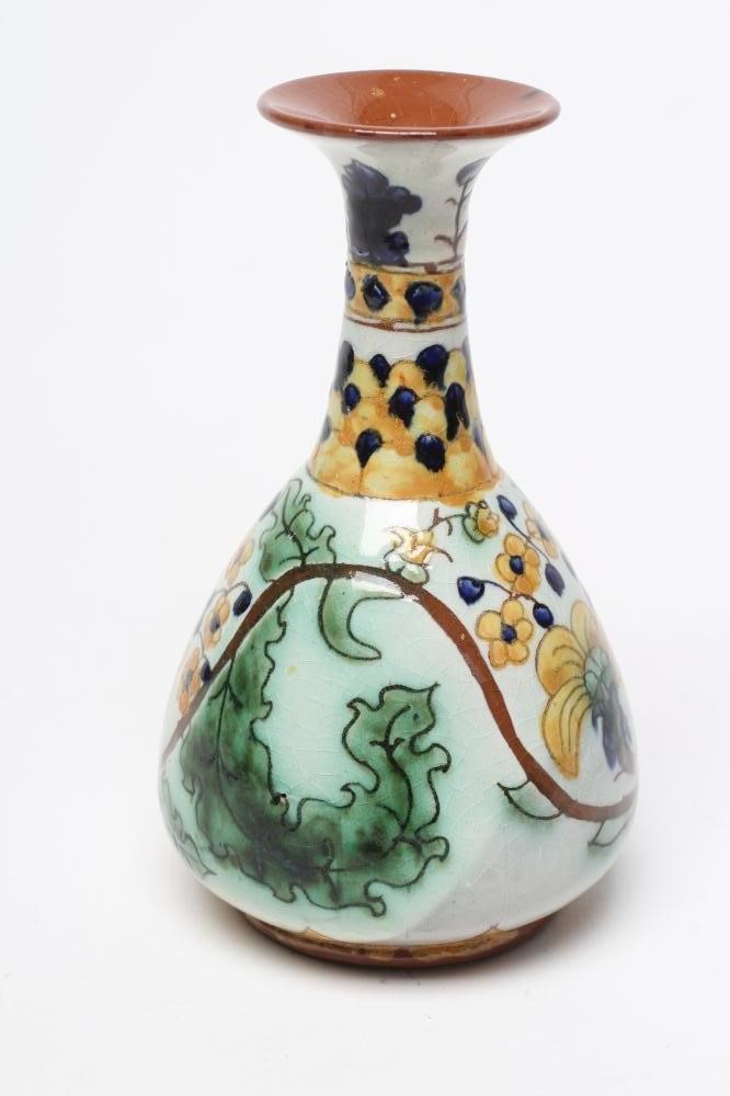 A DELLA ROBBIA EARTHENWARE BOTTLE VASE Image