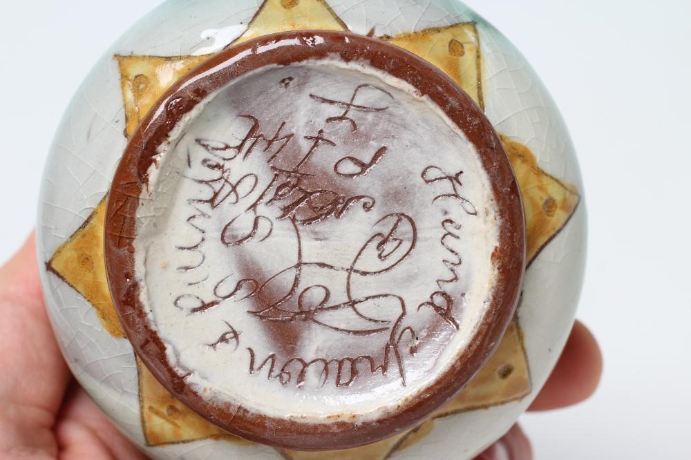 A DELLA ROBBIA EARTHENWARE BOTTLE VASE Image