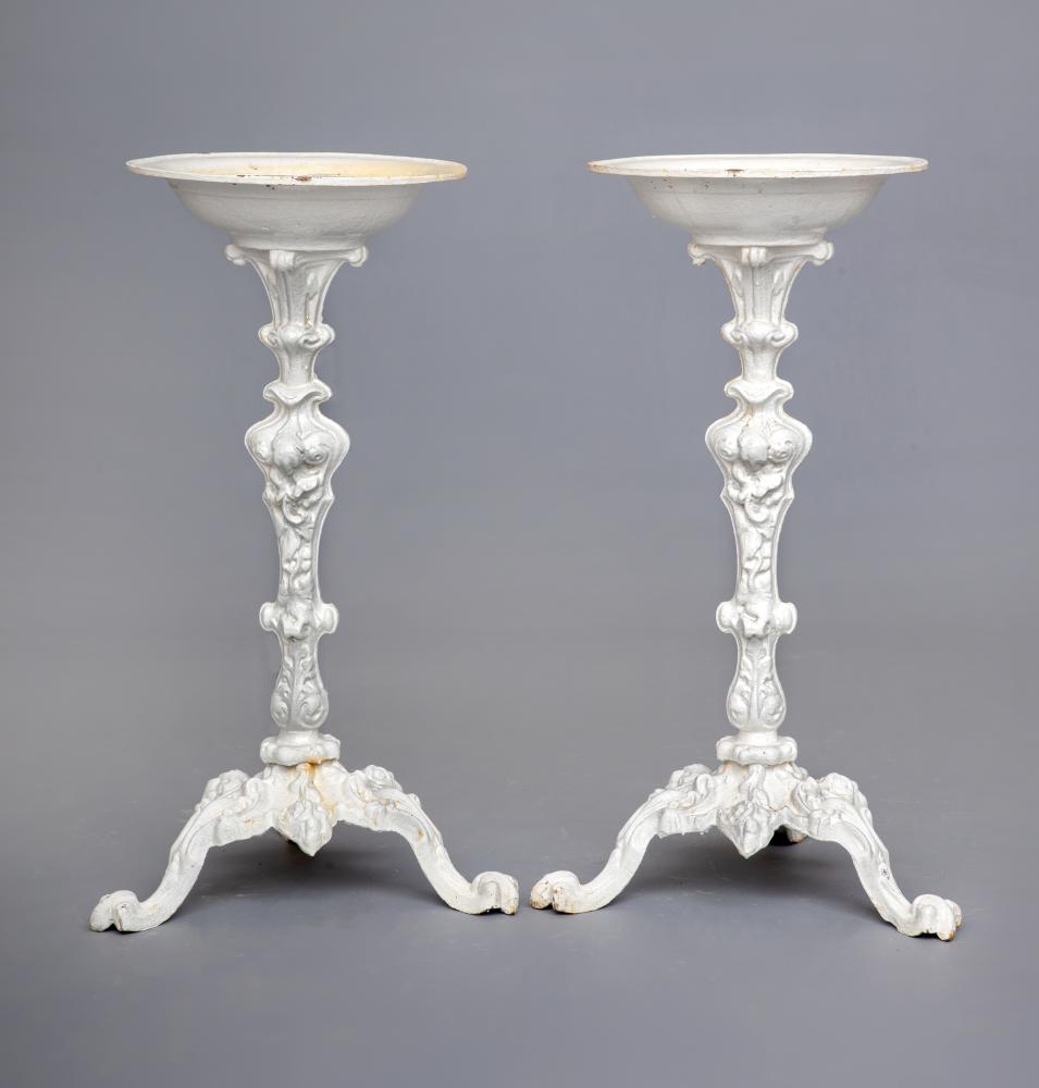 A MATCHED PAIR OF VICTORIAN CAST IRON CONSERVATORY PLANT STANDS Image