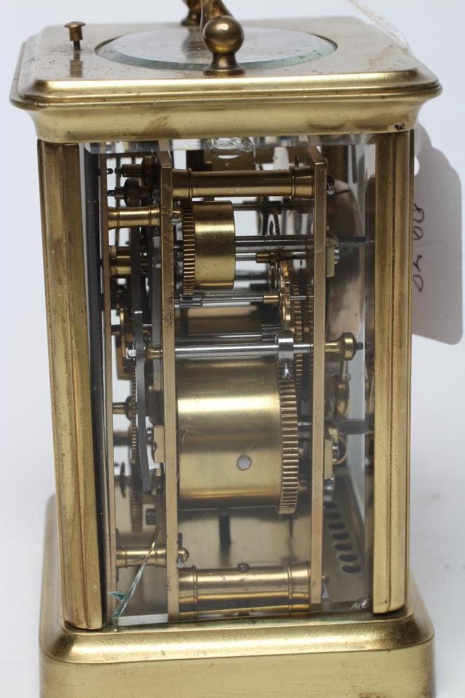 A BRASS CASED CARRIAGE CLOCK Image
