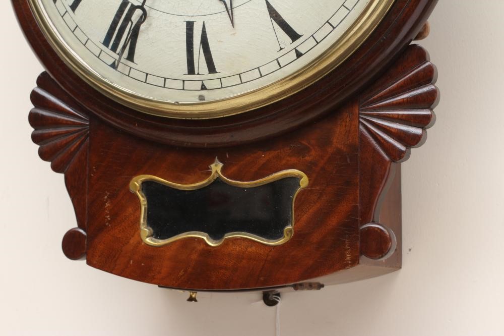 A MAHOGANY DROP DIAL WALL TIME PIECE signed Gadsby Image