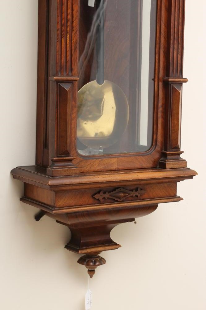 A WALNUT VIENNA TYPE WALL CLOCK Image
